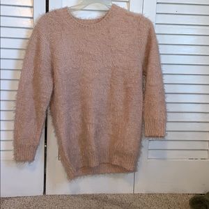 Pink fuzzy sweater